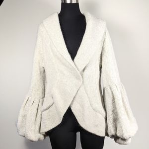 Runway Balloon Sleeve Wool Blend Cardigan Lined M